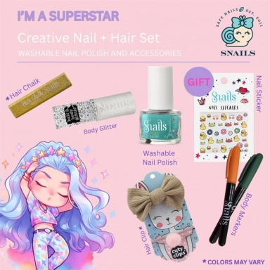 Zestaw kreatywny do paznokci i włosów dla dzieci SUPERSTAR | Snails