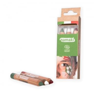 Zestaw kredek do malowania twarzy dla dzieci- zielona, biała i czerwona | Namaki