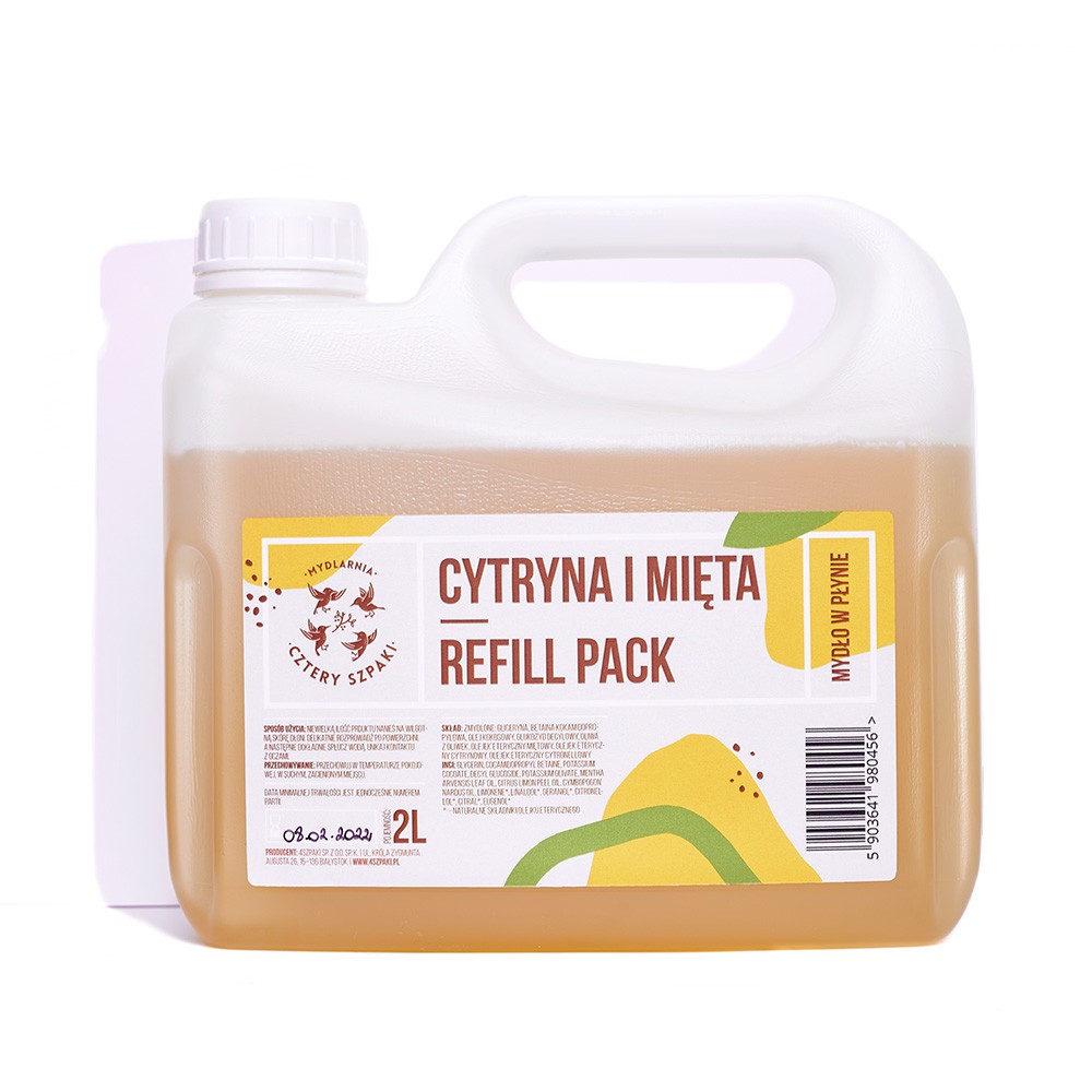 Mydło w płynie Cytryna i Mięta - refill | Cztery Szpaki