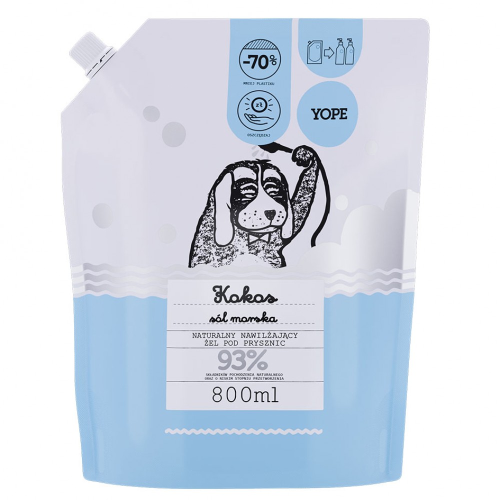 Żel pod prysznic Kokos i Sól Morska refill | Yope
