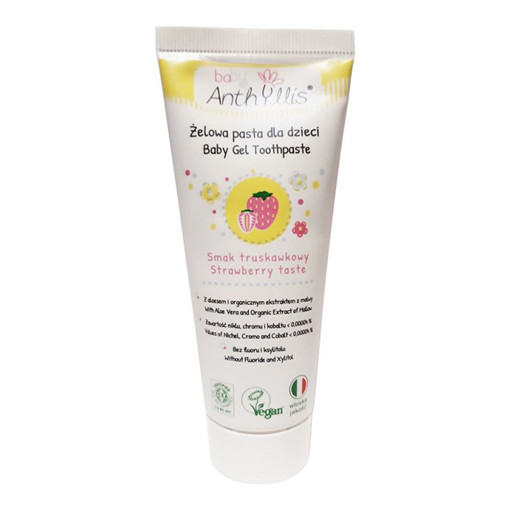 Pasta do zębów bez fluoru dla dzieci od pierwszego ząbka - truskawkowa | Anthyllis