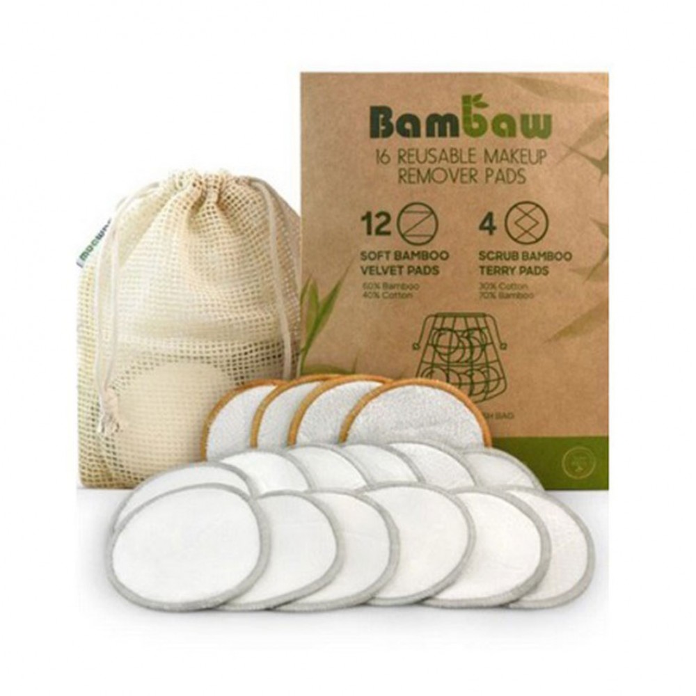 Wielorazowe waciki kosmetyczne bambusowo- bawełniane | Bambaw