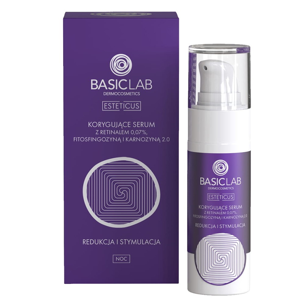 Korygujące serum z retinalem 0,07% - Redukcja i Stymulacja | BasicLab