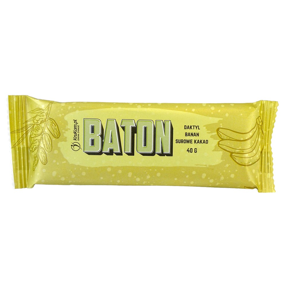 Baton Daktylowy z bananem i surowym kakao | KruKam