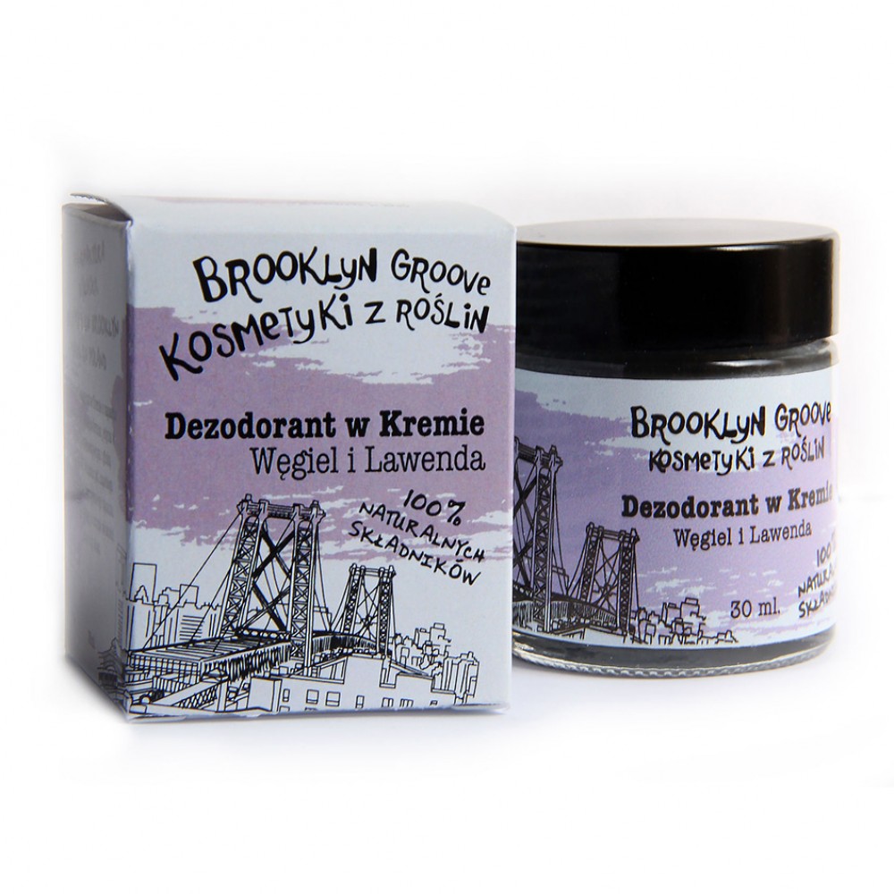 Naturalny dezodorant w kremie - Lawenda i Węgiel z Trawą Cytrynową | Brooklyn Groove