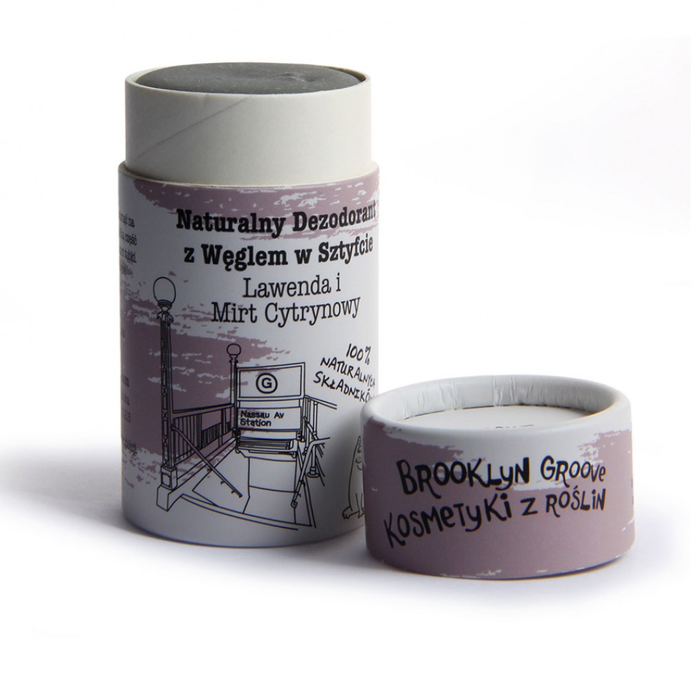 Naturalny dezodorant w sztyfcie z węglem - Lawenda i Mirt Cytrynowy | Brooklyn Groove