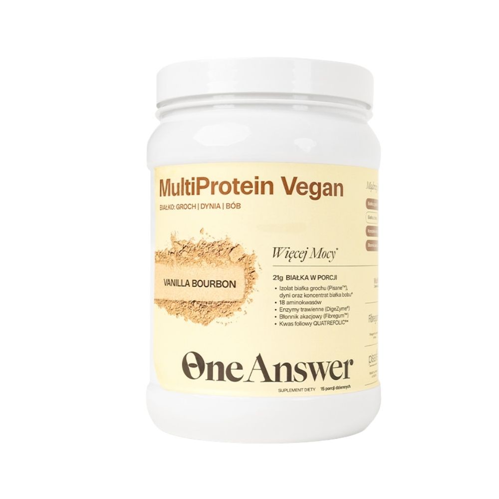 Białko roślinne w proszku MultiProtein Vegan Vanilla Bourbon | One Answer