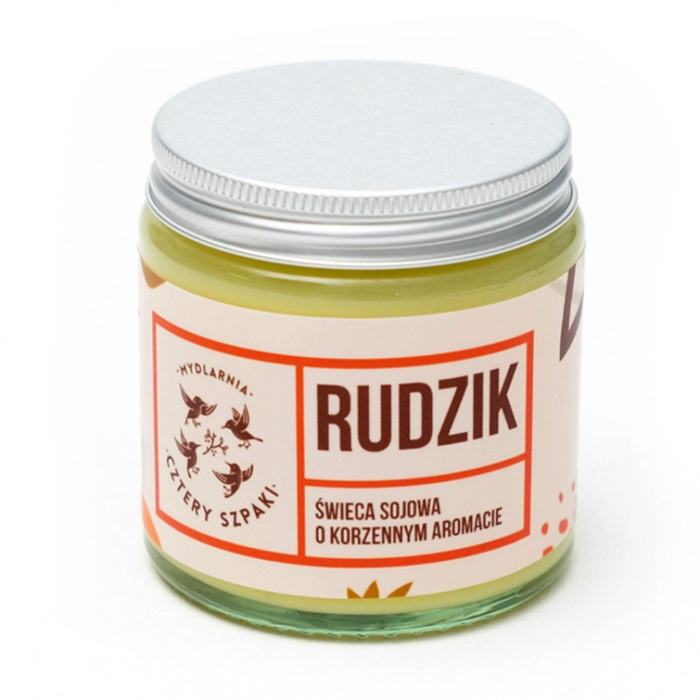 Naturalna korzenna świeca sojowa Rudzik | Cztery Szpaki