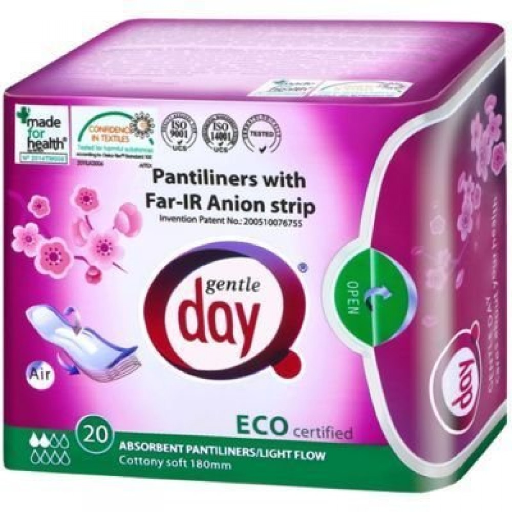 Wkładki ekologiczne absorbujące nieświeże zapachy z paskiem anionowym - 20 szt. | Gentle Day