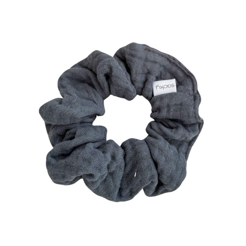 Gumka do włosów muślinowa - szary | Sacky