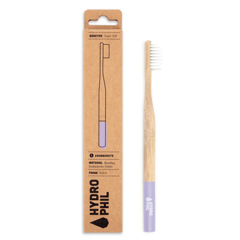 Bambusowa szczoteczka - włosie super miękkie - fioletowa | Hydrophil