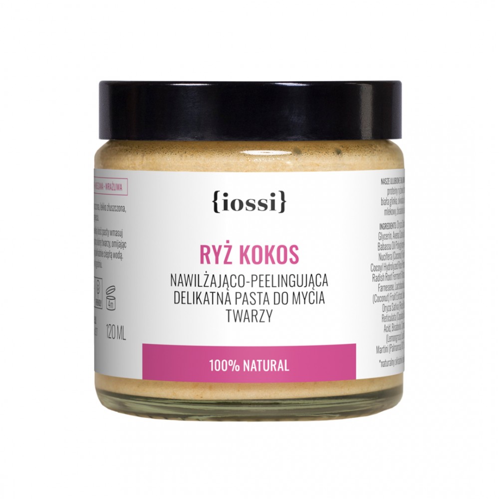 Delikatna pasta do mycia twarzy Ryż i Kokos | iossi