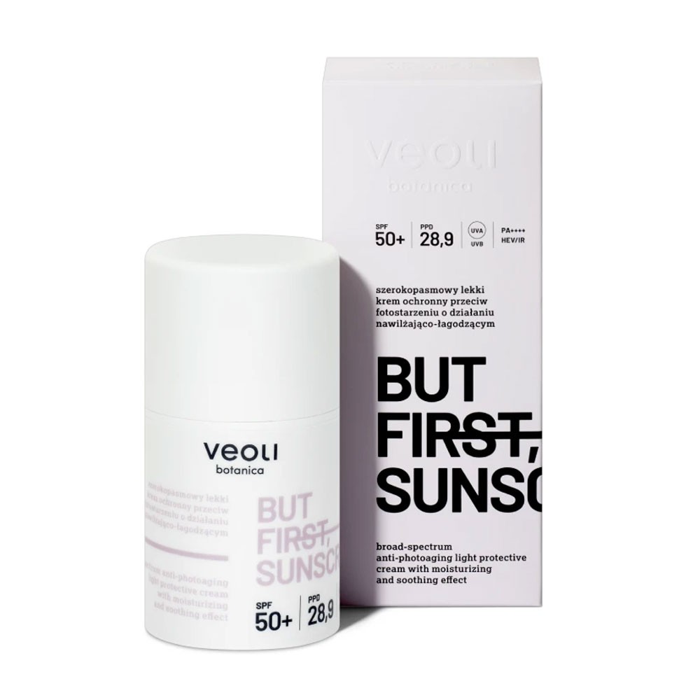 Lekki krem ochronny SPF 50+  BUT FIRST, SUNSCREEN | Veoli Botanica