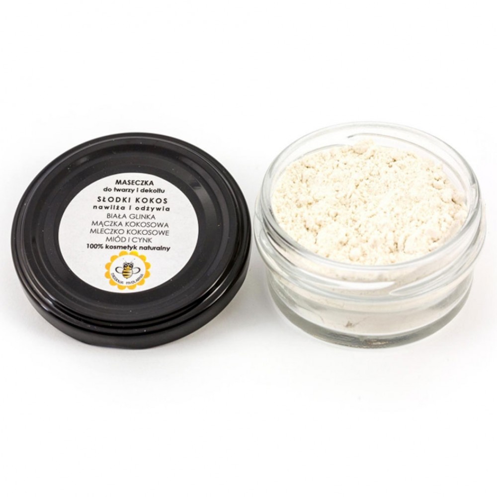 Maseczka do twarzy, szyi i dekoltu Słodki Kokos | Miodowa Mydlarnia