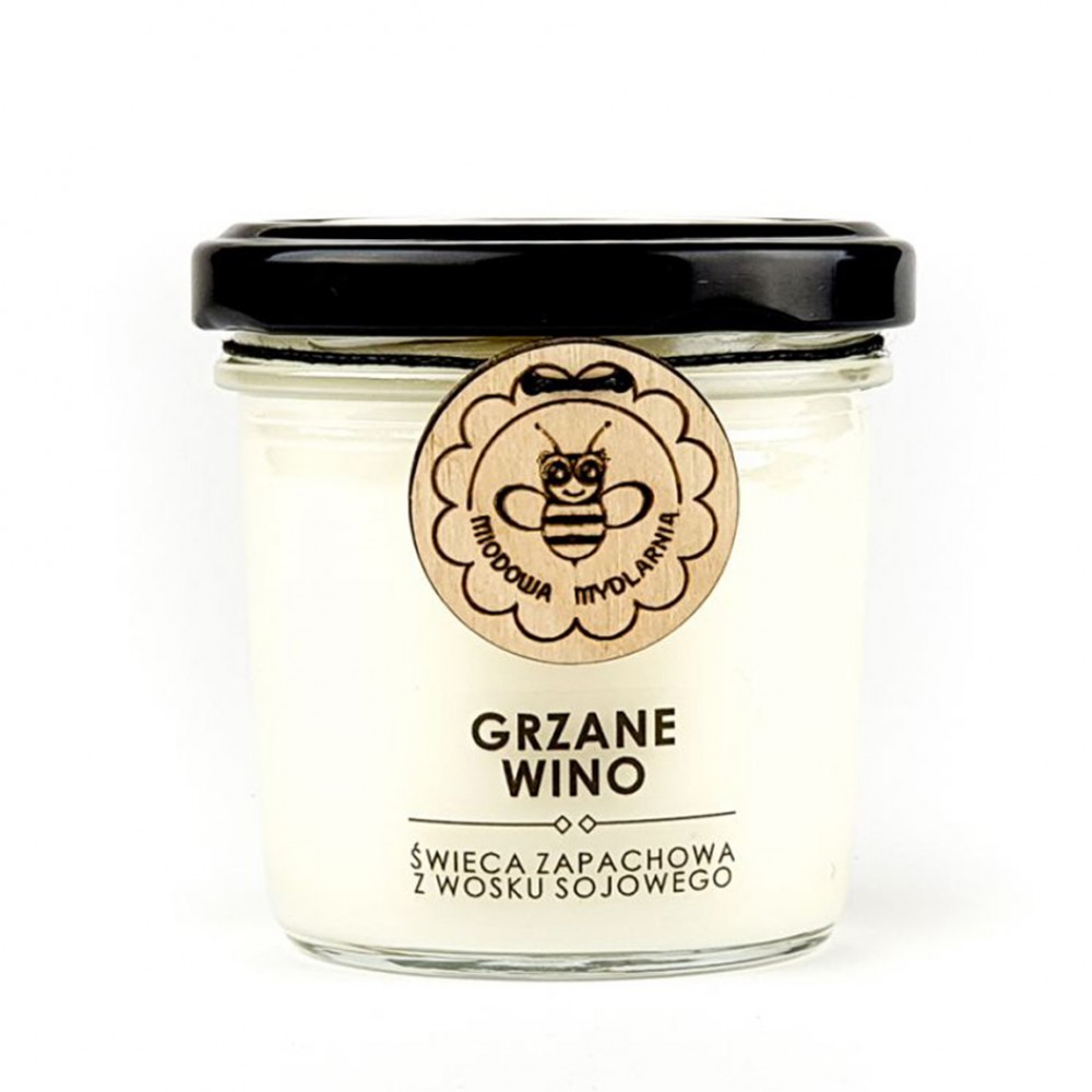 Świeca z wosku sojowego Grzane Wino | Miodowa Mydlarnia