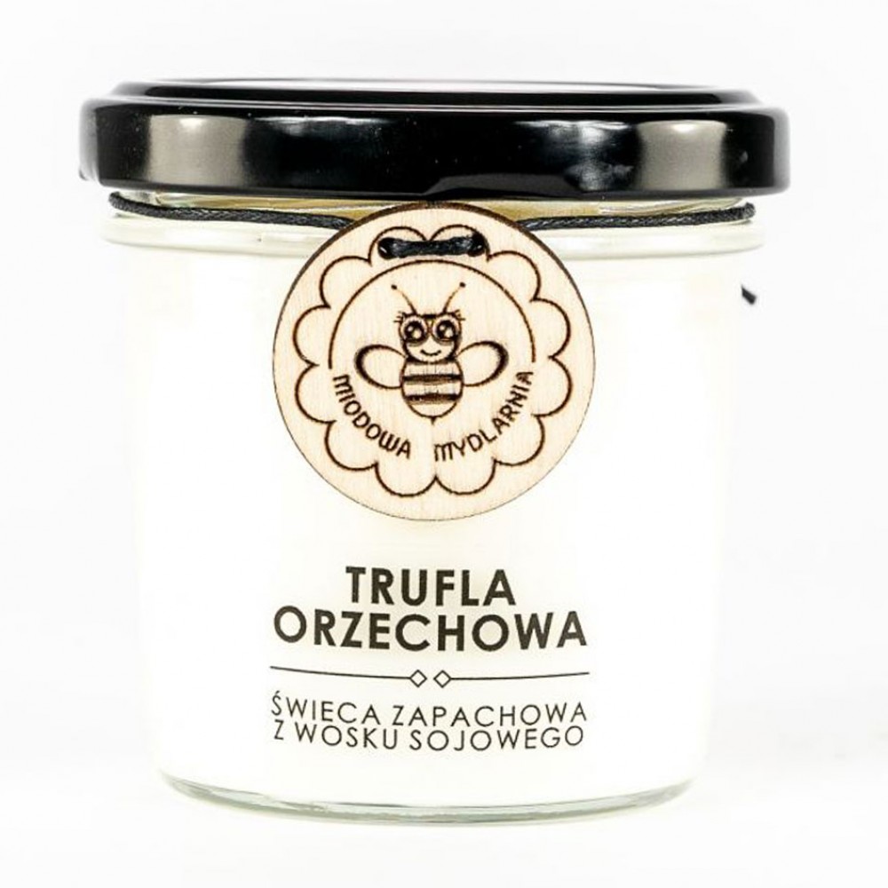 Świeca z wosku sojowego Trufla Orzechowa | Miodowa Mydlarnia