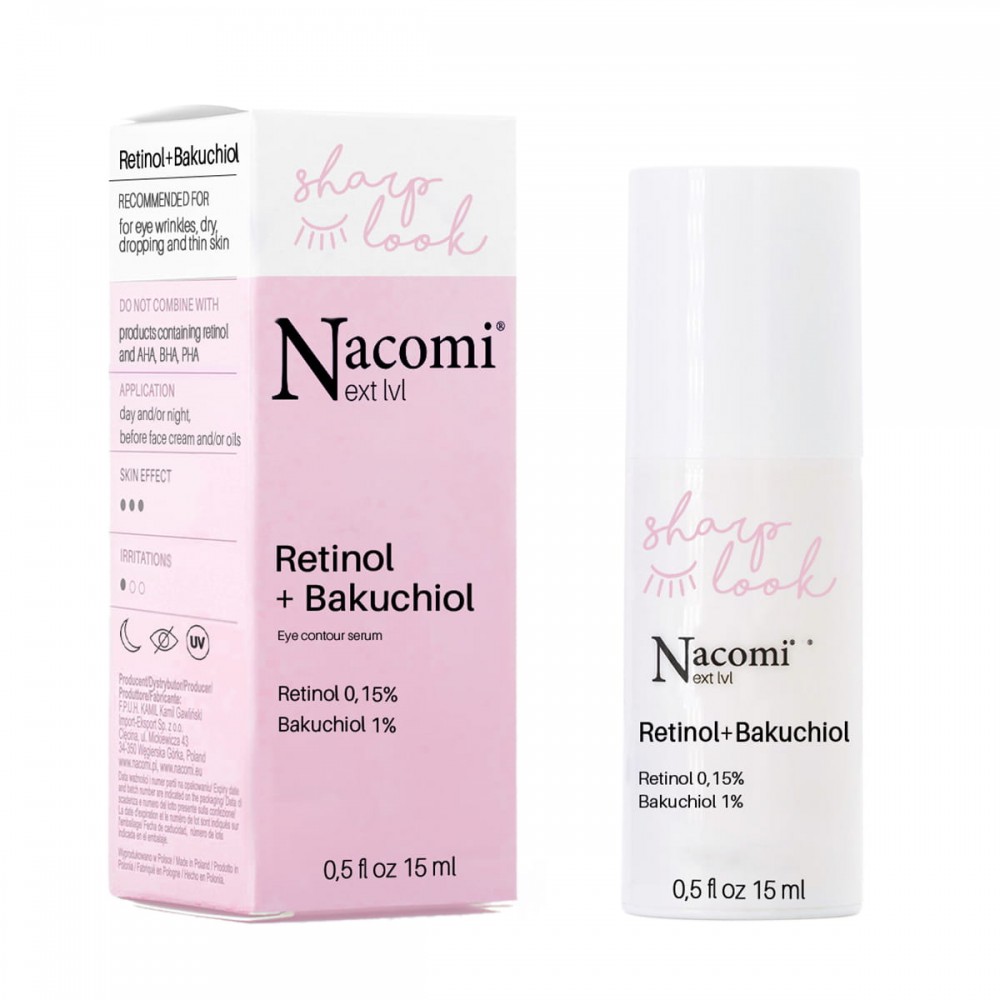 Serum przeciwzmarszczkowe pod oczy z retinolem 0,15% i bakuchiolem 1% | Nacomi
