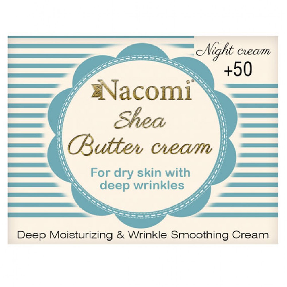 Przeciwstarzeniowy krem shea do twarzy z peptydem | Nacomi