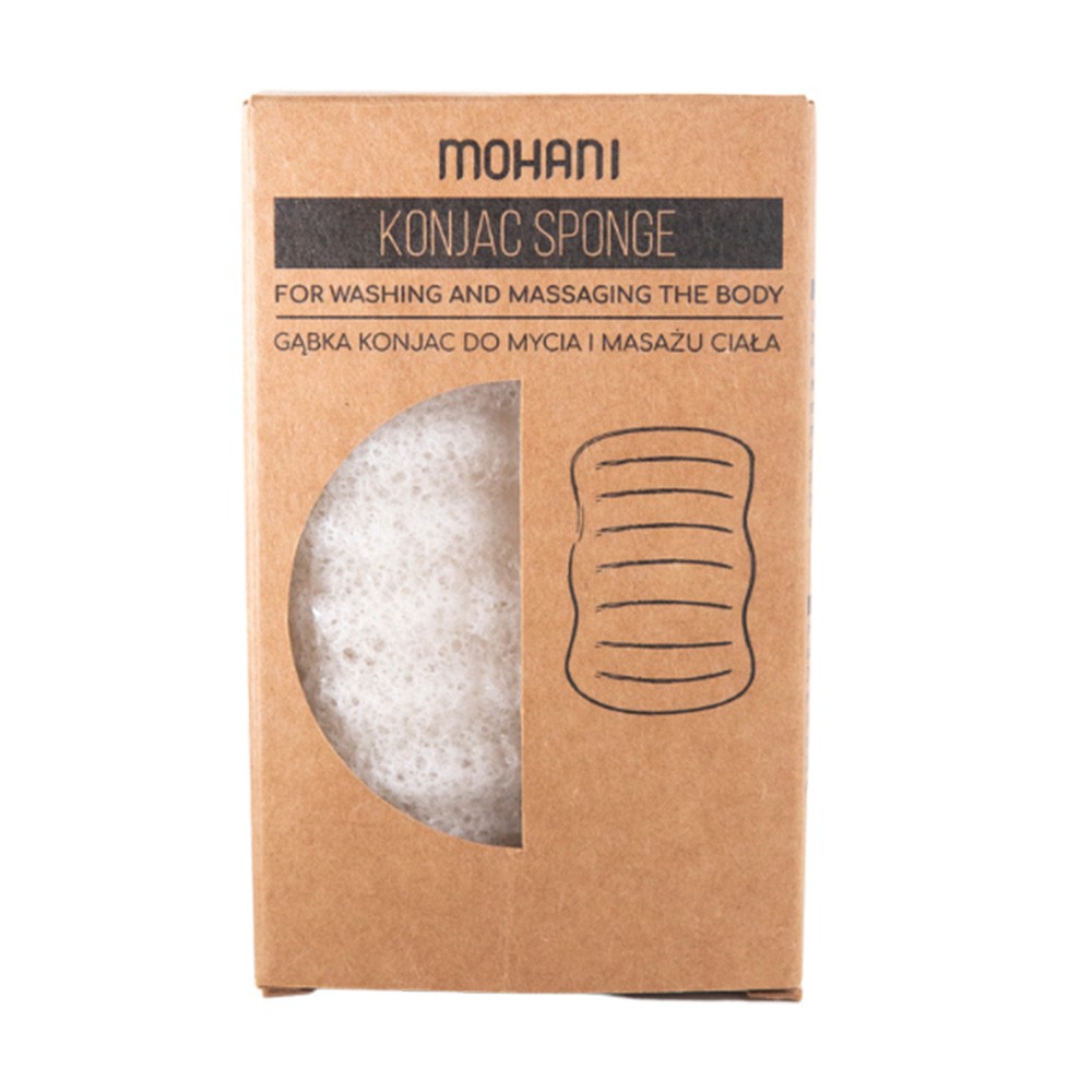 Naturalna Gąbka Konjac do mycia ciała - biała | Mohani