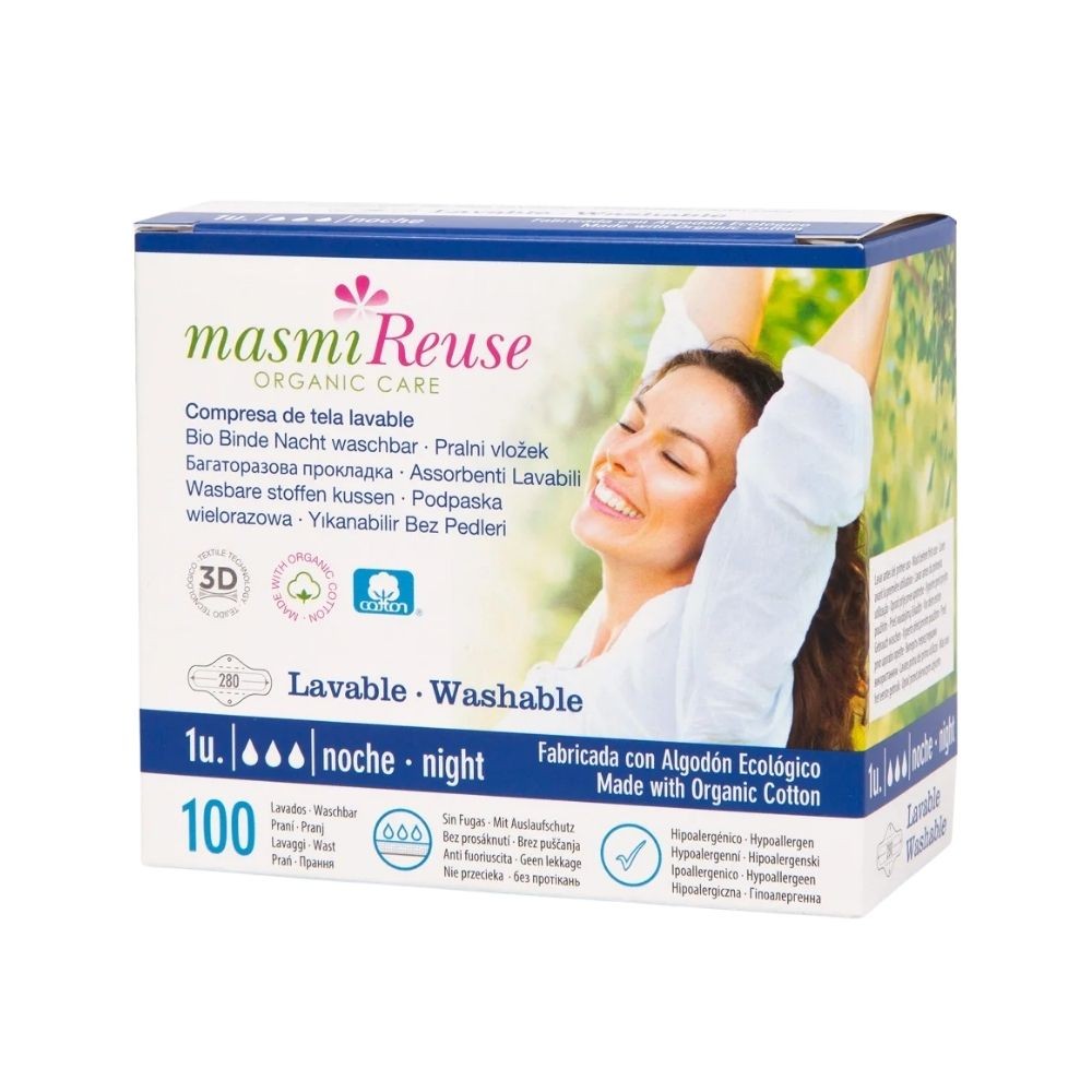 Podpaska wielorazowa bawełniana na noc | Masmi