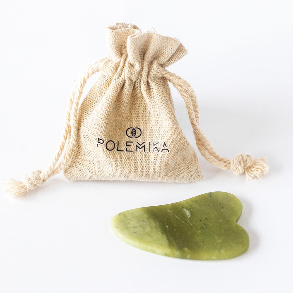 Jadeitowa płytka gua sha do masażu twarzy i szyi | Polemika