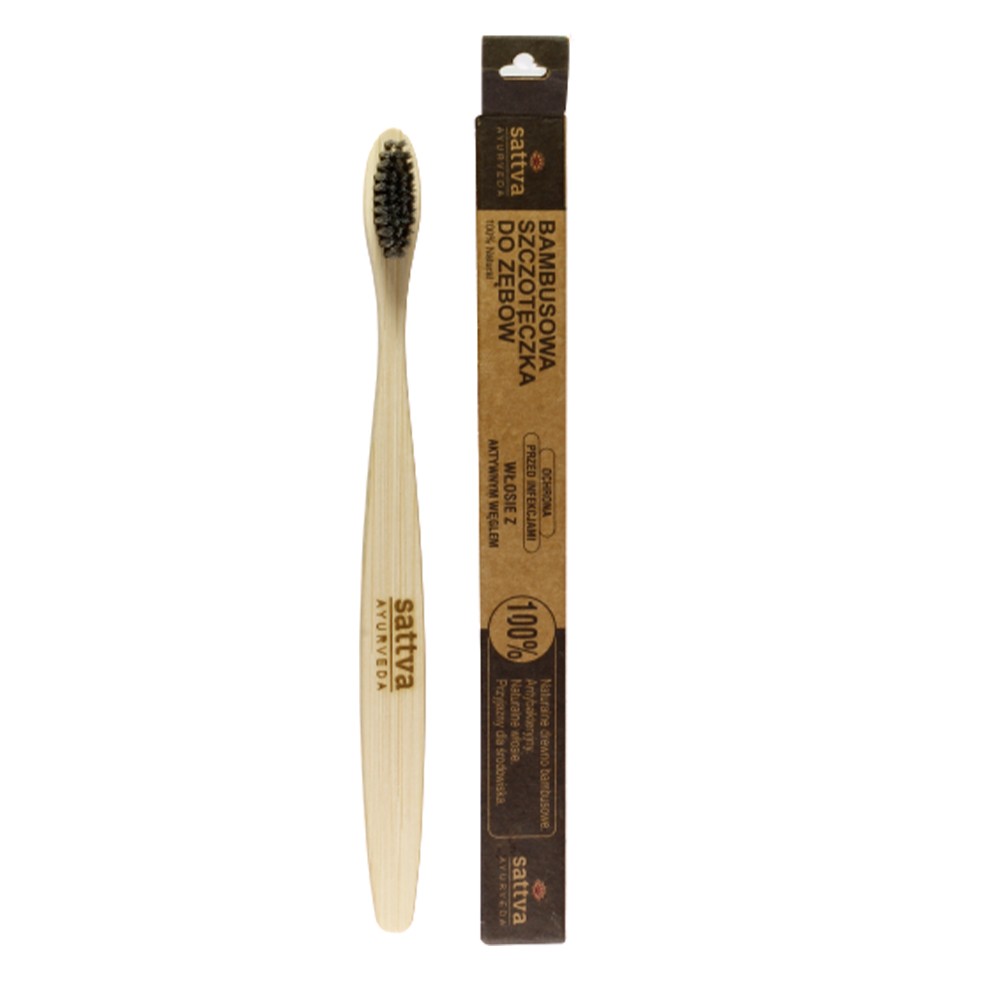 Bambusowa szczoteczka do zębów BAMBOO BRUSH MEDIUM | Sattva