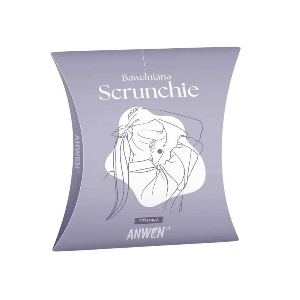 Scrunchie bawełniana - czarna | Anwen
