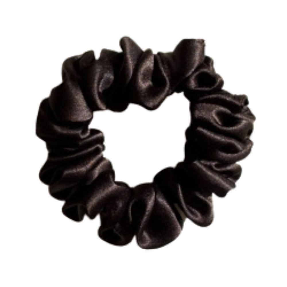 Scrunchie jedwabna mini - Dark chocolate | BoMoye