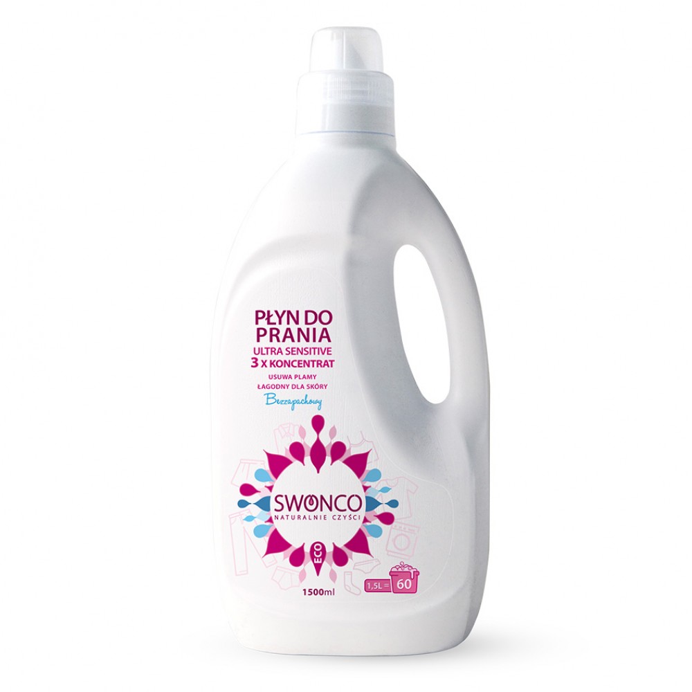 Enzymatyczny płyn do prania - Ultra Sensitive - 60 prań | Swonco