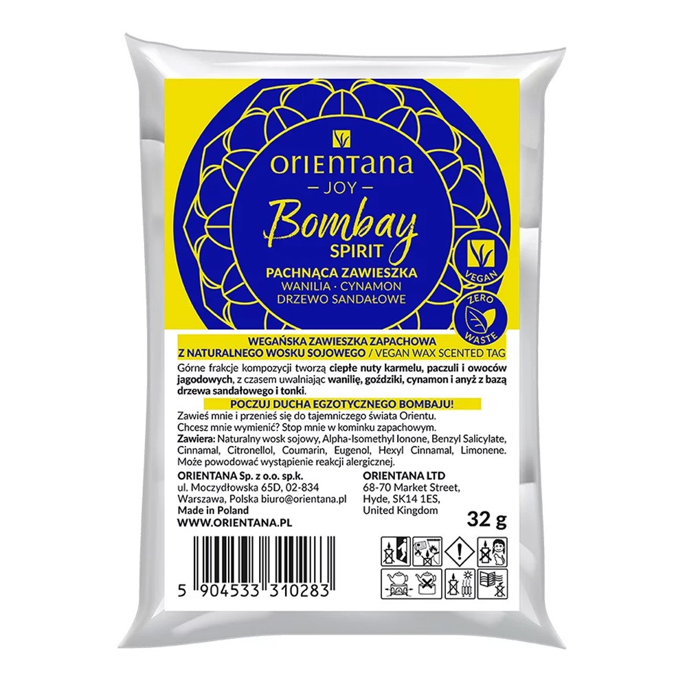 Wegańska zawieszka zapachowa Bombay Spirit | Orientana