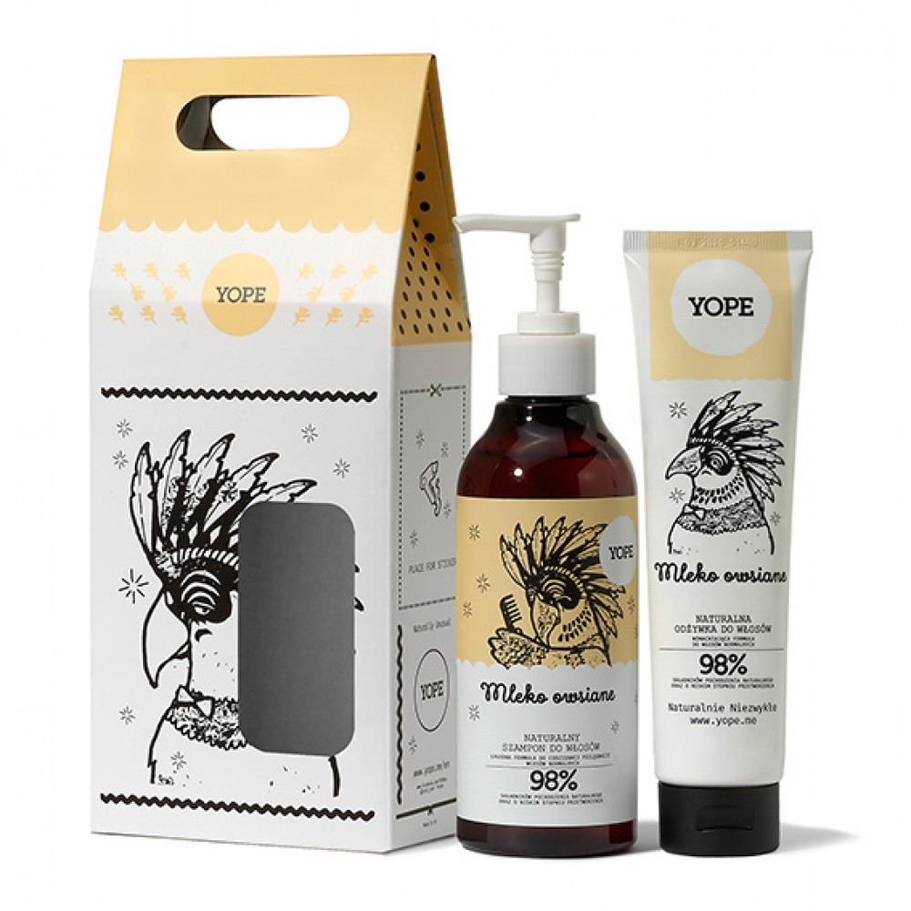 Zestaw Mleko Owsiane - Szampon + Odżywka do włosów | Yope