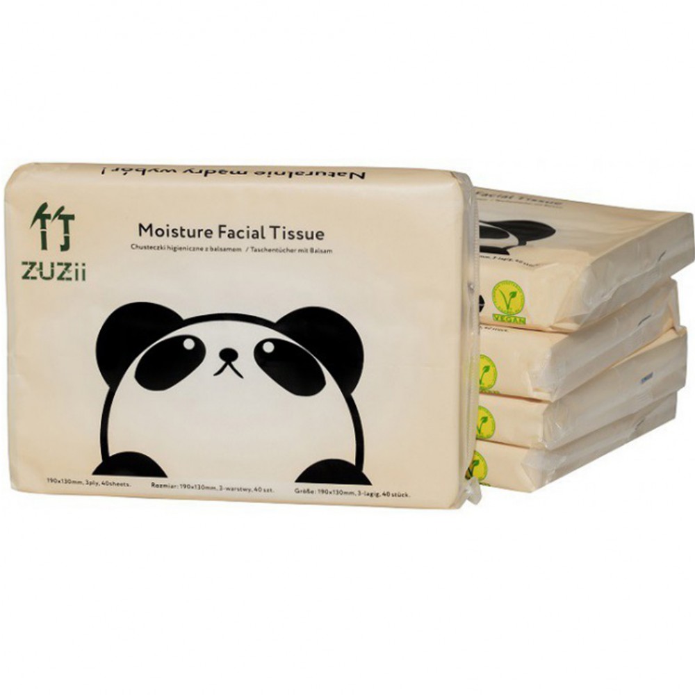 Chusteczki higieniczne bambusowe z balsamem, 3-warstwowe | Zuzii