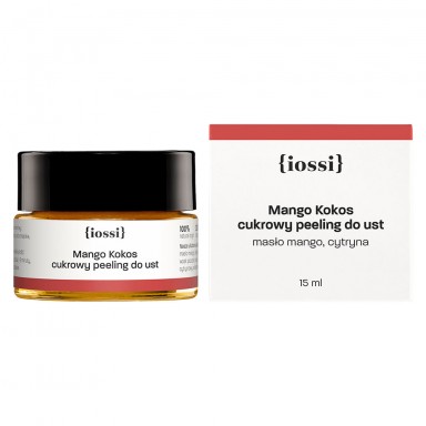 Delikatny cukrowy peeling do ust Mango i Kokos | iossi