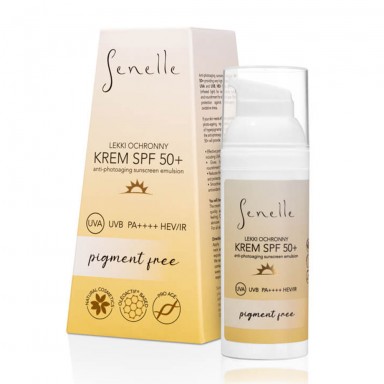 Lekki Ochronny Krem SPF 50+ UVA UVB PA++++ HEV/IR bez pigmentu | Senelle Cosmetics