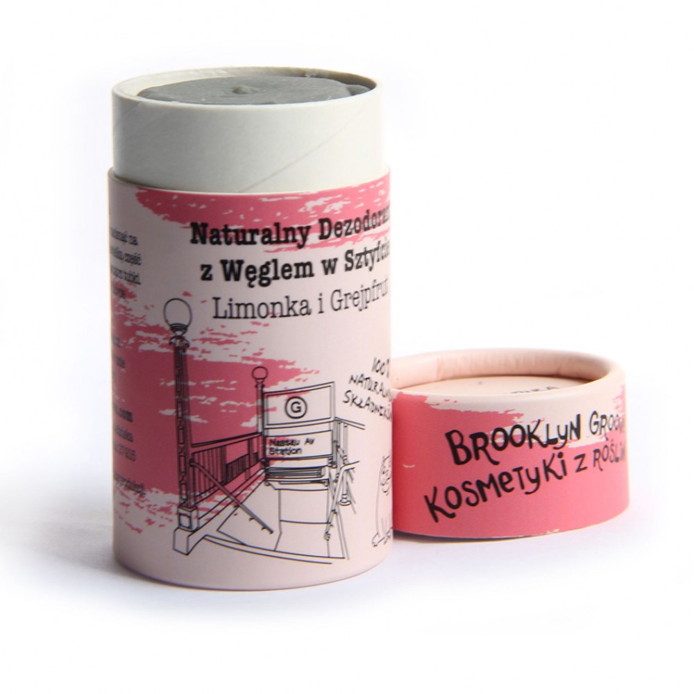 Naturalny dezodorant w sztyfcie z węglem - Limonka i Grejpfrut | Brooklyn Groove