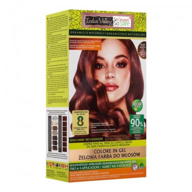 Farba żelowa do włosów - 7.4 Ciemny miedziany blond | Indus Valley Farba żelowa do włosów - 7.4 Ciemny miedziany blond | Indus Valley