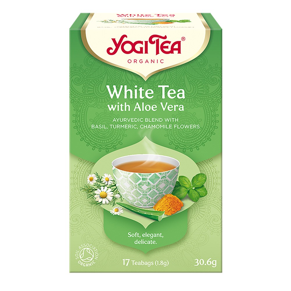 Herbata ajurwedyjska Biała z Aloesem WHITE TEA WITH ALOE VERA | Yogi Tea