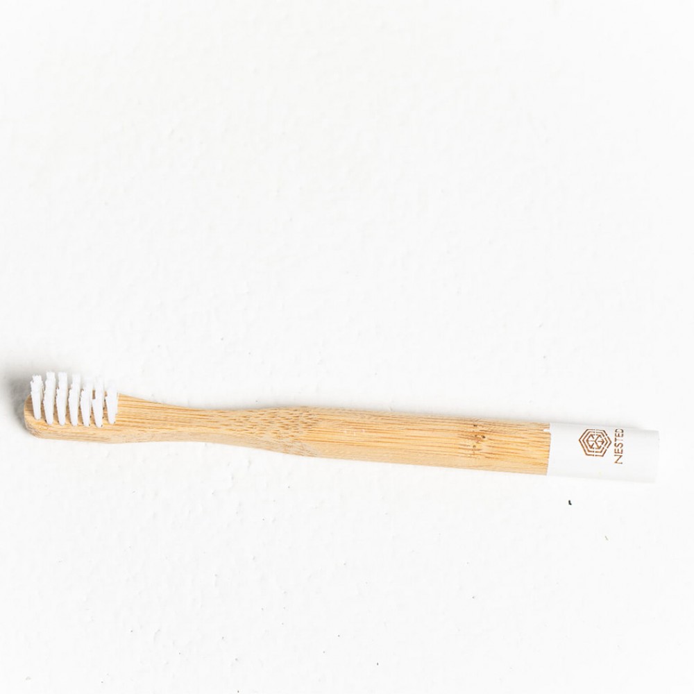 Bambusowa szczoteczka do zębów dla dzieci- biała | Nested
