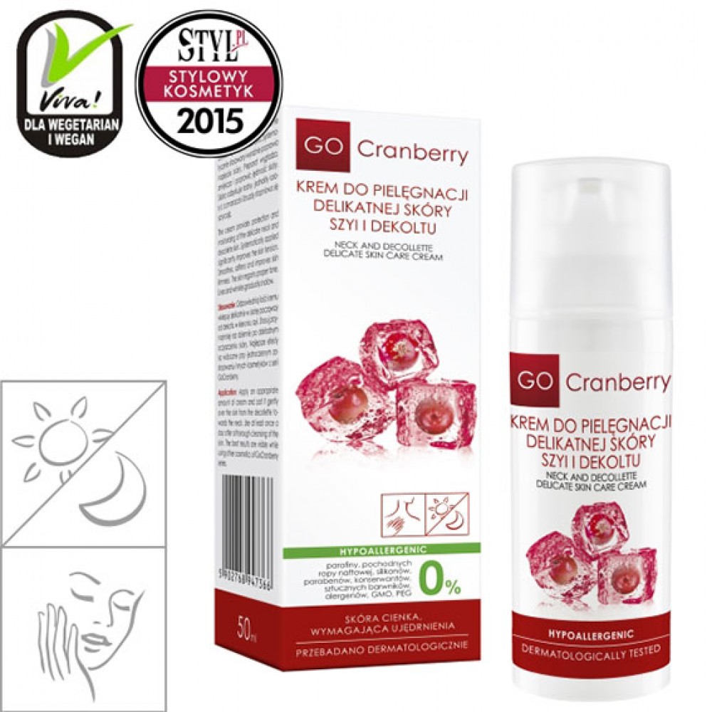 Krem do pielęgnacji delikatnej skóry szyi i dekoltu - GoCranberry | GoCranberry