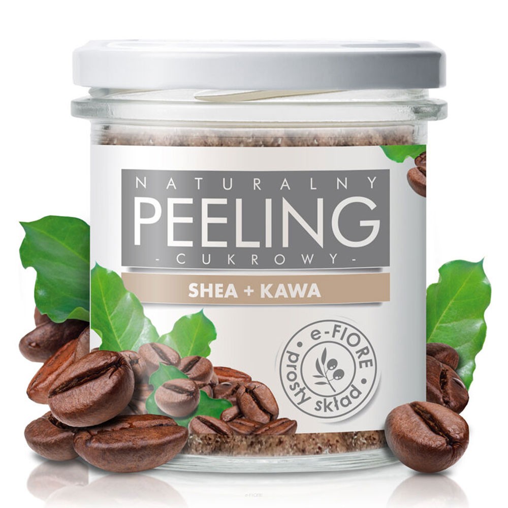 Peeling cukrowy z masłem shea i olejkami - Kawowy | e-FIORE Peeling cukrowy z masłem shea i olejkami - Kawowy | e-FIORE
